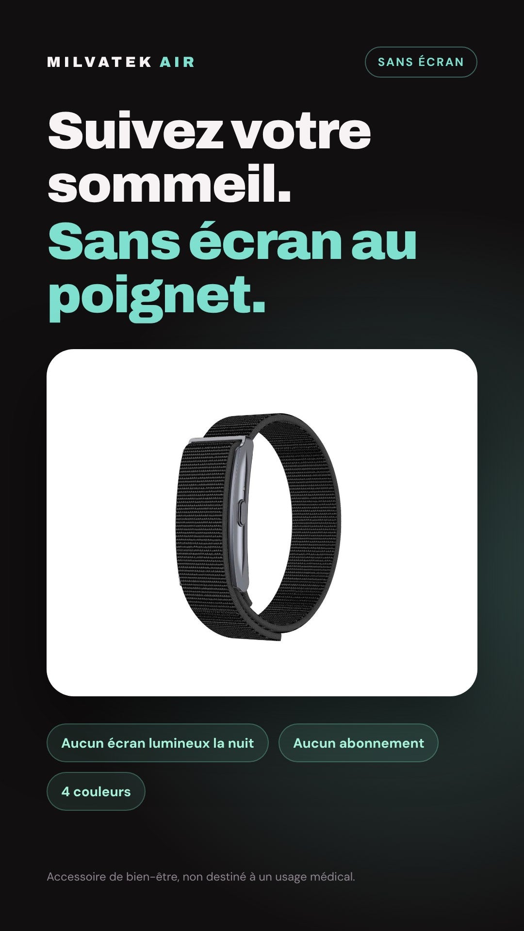 Milvatek Air : suivez votre sommeil, sans écran au poignet